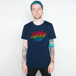 DanTDM Graffiti Rainbow Foil Diamond T-Shirt - Navy.webp