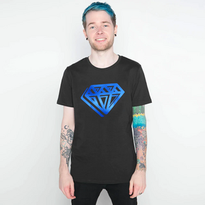 DanTDM Graffiti Blue Foil T-shirt - Black.webp
